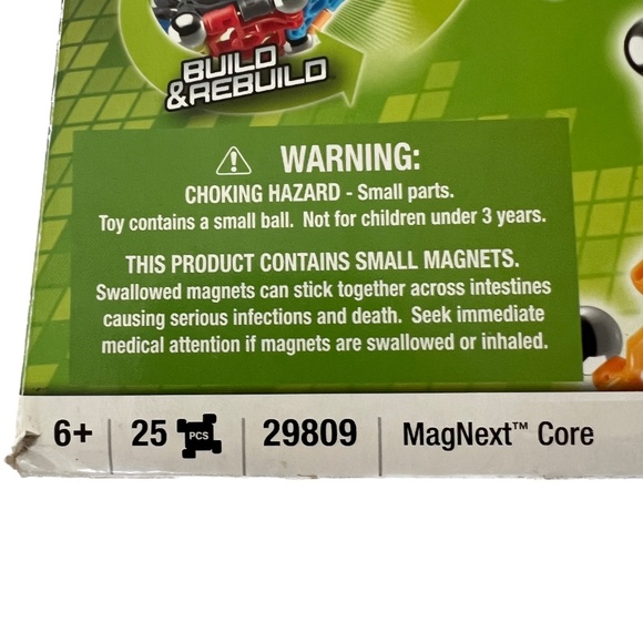 Mega Bloks Magnext Core 29809 Building Toy 25 pieces Kids Ages 6+ Magnetic Set - Picture 8 of 9